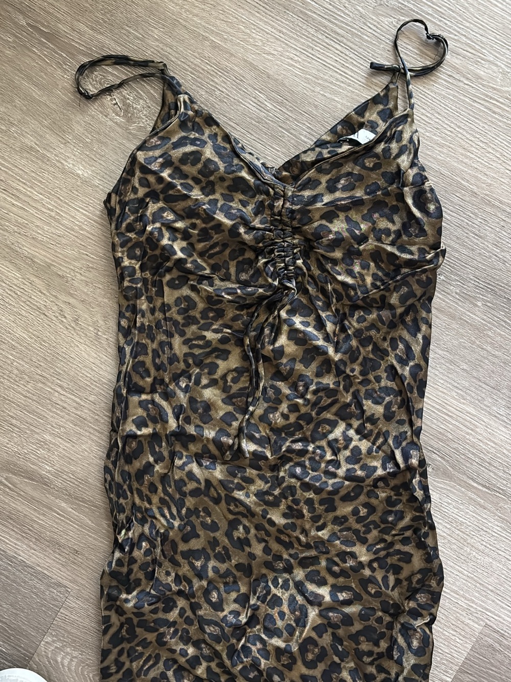 Zara Leopard Print Satin Cami - Brown & Black